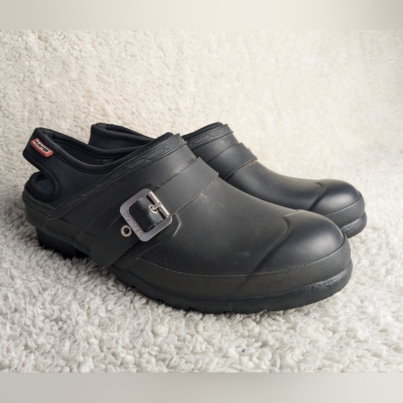 HUNTER Waterproof Women Clog Size 9 Us Color Black Perfect For Spring - Picture 2 of 13